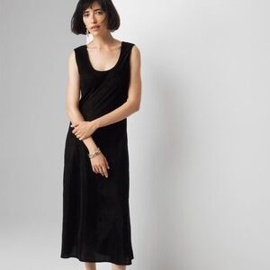 NWT WHBM Velvet Slip Black Shimmering Dress Sz 10 cocktail wedding guest formal